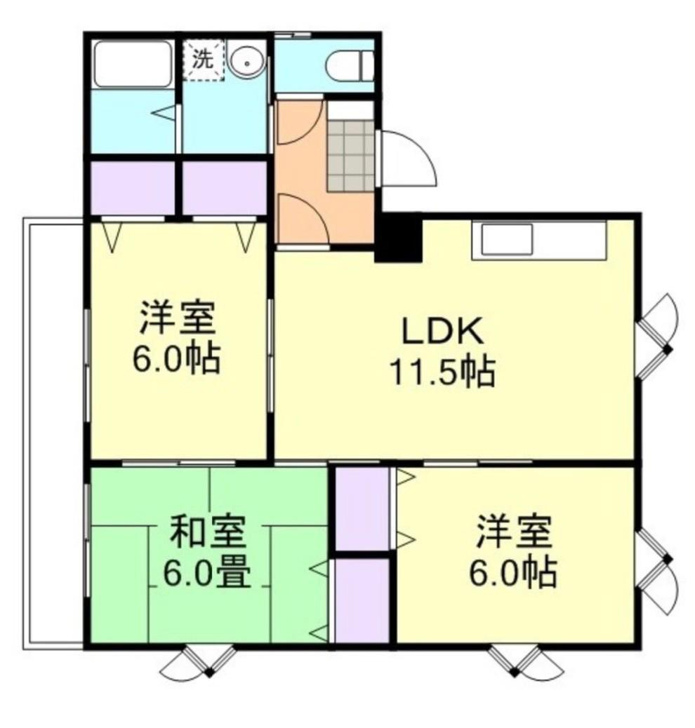 マジェスティガーデンA棟(3LDK/2階)の間取り写真