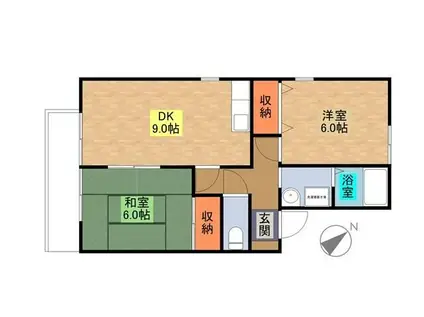 セジュールマリモII(2LDK/2階)の間取り写真