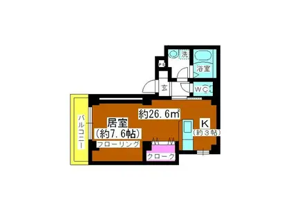 アルファコート戸田公園I(1K/2階)の間取り写真