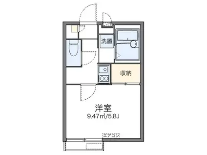 レオパレス西陣(1K/2階)の間取り写真
