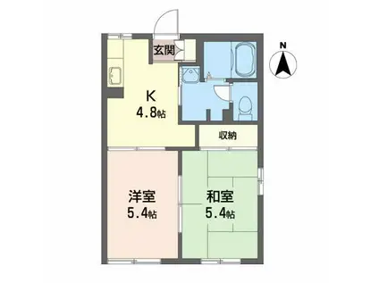 レジデンス悠B(2K/1階)の間取り写真