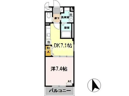 メゾンバイタルD棟(1DK/4階)の間取り写真