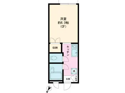 カーサロカ(1K/2階)の間取り写真