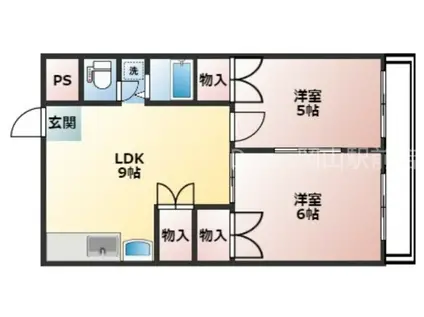 長瀬ビル(2DK/7階)の間取り写真