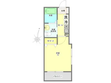 メルディア相武台下(1K/2階)の間取り写真