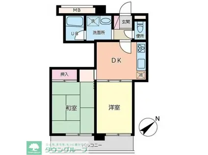 レジデンス横浜III(2DK/3階)の間取り写真