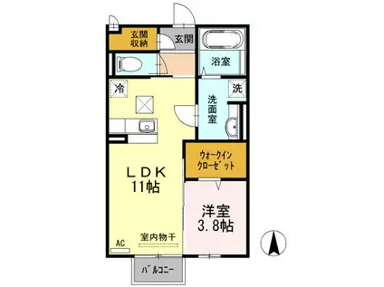 キャトルセゾン(1LDK/1階)の間取り写真