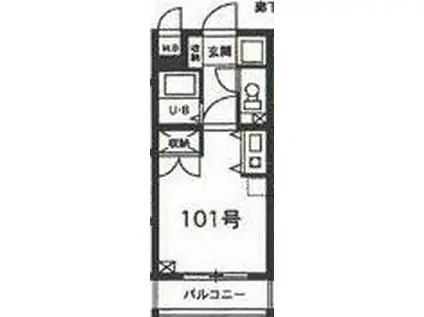 ニチエーイン26(ワンルーム/1階)の間取り写真