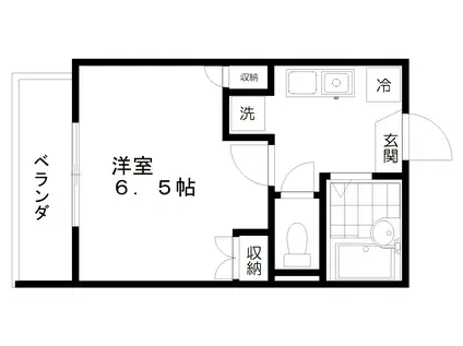 リシェ西大井(1K/1階)の間取り写真