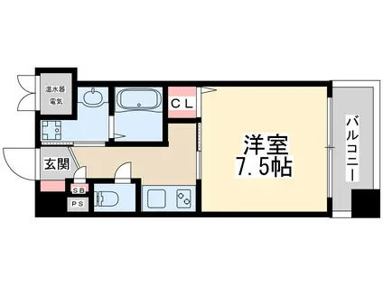 WILL DO 新大阪(1K/2階)の間取り写真