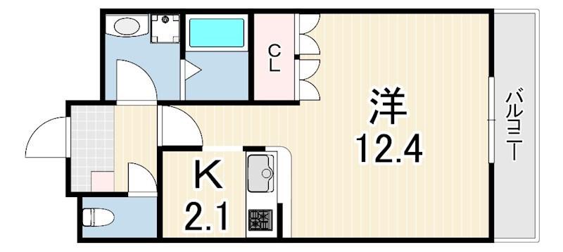 フレッシュパレス堀越(1K/1階)の間取り写真