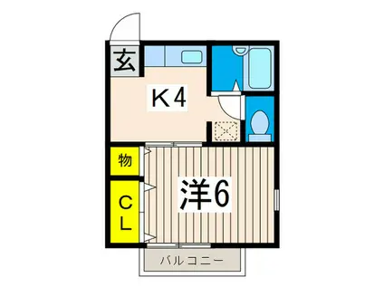 エミネンスピア1(1K/2階)の間取り写真