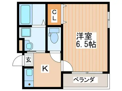 クリアヴィラ鴫野(1K/2階)の間取り写真