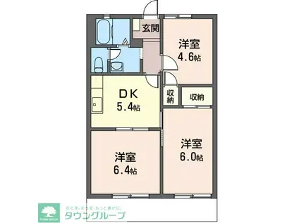 セジュール虹ヶ丘(3K/1階)の間取り写真