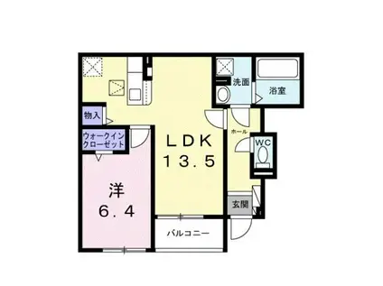 ヴェルデ ルーチェ(1LDK/1階)の間取り写真