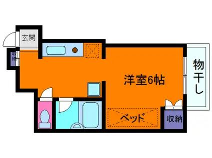 六甲ガーデンホームズ(1K/2階)の間取り写真