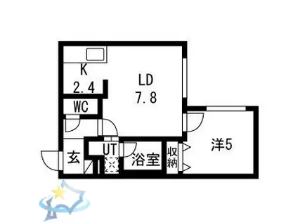ドゥーロジュマンIII(1LDK/2階)の間取り写真