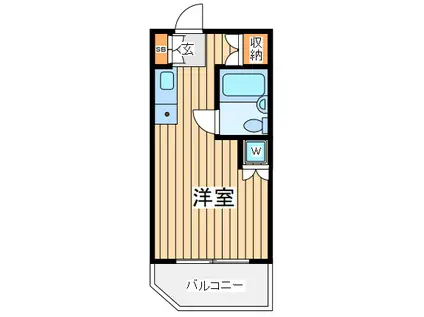 ガーデン野毛山(ワンルーム/1階)の間取り写真