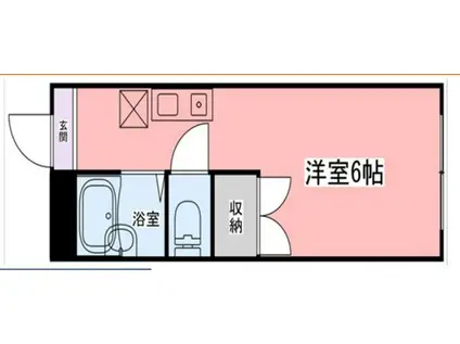 ノーブル高町(ワンルーム/1階)の間取り写真