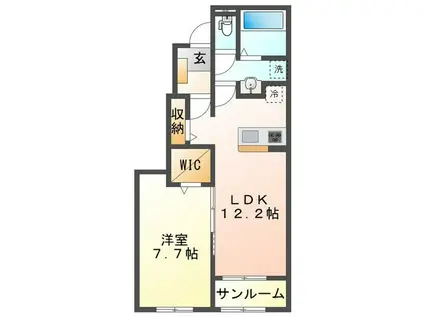 ル・ポール南新町 A(1LDK/1階)の間取り写真