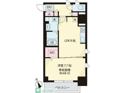 PORTO(1LDK/6階)の間取り写真