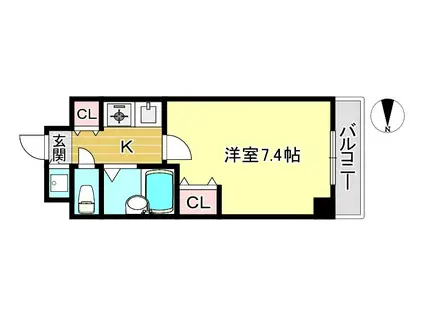 アローズマンション(1K/2階)の間取り写真