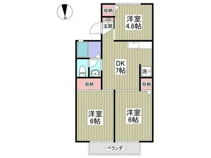 メゾンスバルIII(3DK/2階)の間取り写真