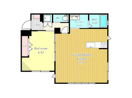 グランメゾン上馬(1LDK/1階)の間取り写真