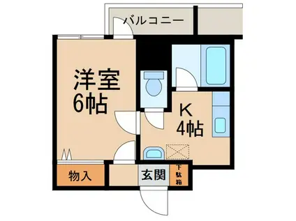 パリ・シャトー本町(1K/12階)の間取り写真