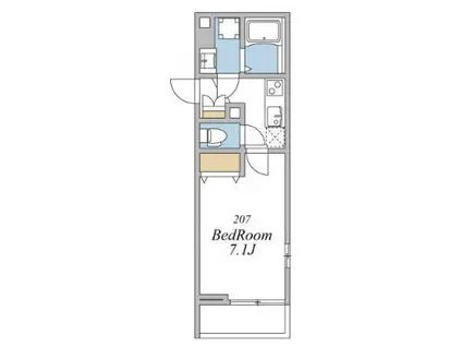 ウィンドテラス津田沼II(1K/2階)の間取り写真