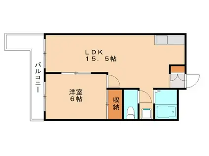 ラディア永犬丸(1LDK/3階)の間取り写真