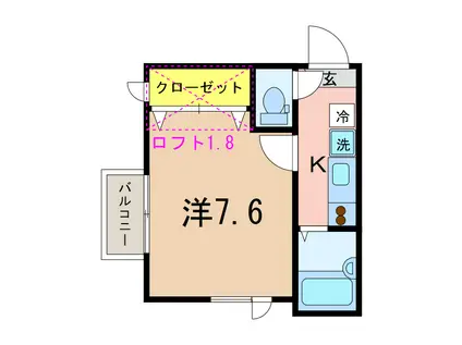 エンゼル(1K/1階)の間取り写真