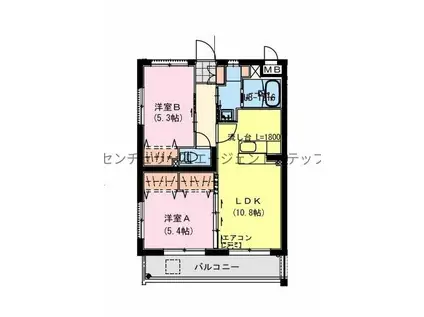 DIOSA DE SOL(2LDK/4階)の間取り写真