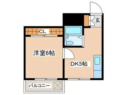 フレーズ(1DK/2階)の間取り写真