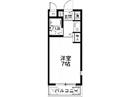 ロイヤルメゾン塚口XIII(1K/2階)の間取り写真