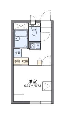 レオパレス道意1号(1K/2階)の間取り写真