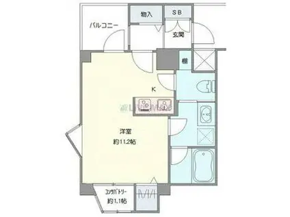 アルシオンエアポートタワー(ワンルーム/6階)の間取り写真