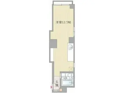 民泊物件 おおきに龍ビル陽(ワンルーム/6階)の間取り写真