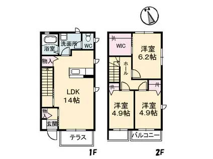 TABBY HOUSE(3LDK/1階)の間取り写真