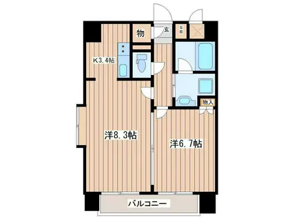 エルスタンザ広瀬通RESIDENCE(1LDK/4階)の間取り写真