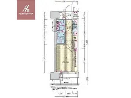 プレサンス長田レジェール(1K/3階)の間取り写真