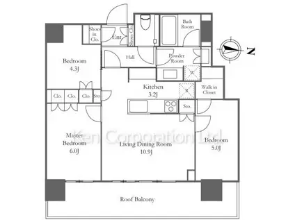 THE YOKOHAMA FRONT TOWER(3LDK/23階)の間取り写真