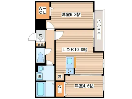 ブラウニー(2LDK/2階)の間取り写真
