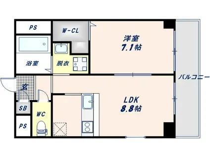 コンフォート深江(1LDK/2階)の間取り写真
