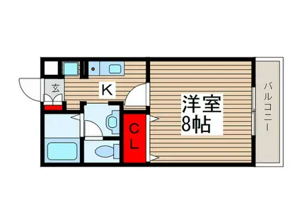 エスポワール(1K/2階)の間取り写真