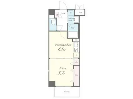 リバーサイドプレーヌ(1DK/2階)の間取り写真