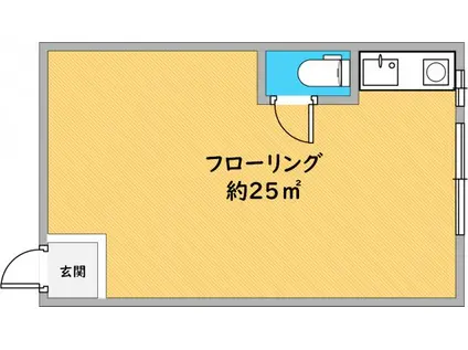 花隈会館(ワンルーム/1階)の間取り写真