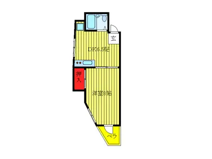 三浦ビル(1DK/3階)の間取り写真