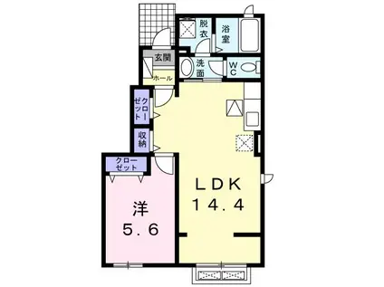 ラ ファメンタム フサ(1LDK/1階)の間取り写真