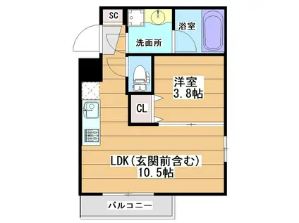 GRAN EPI(1LDK/1階)の間取り写真